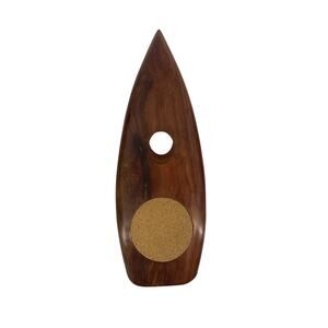 Wooden Self Balancing Wine Bottle Support With Built In Cork Coaster